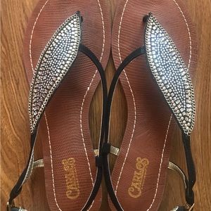 Carlos Santana Laverne Black Sandals